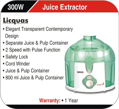 Inalsa Licquas 300-Watt Juice Extractor Inalsa Licquas 300-Watt Juice Extractor